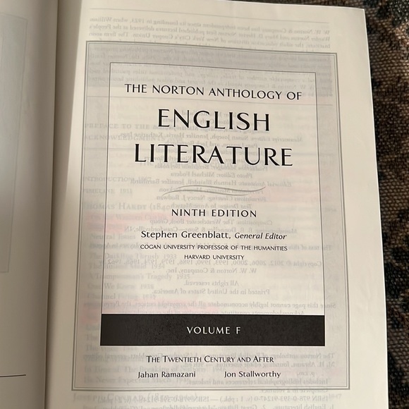 9th Ed. Norton Anthology English Literature Volume F The 20th Century and After - Picture 6 of 7